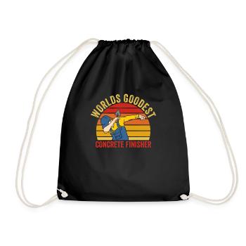 Worlds Goodest Concrete Finisher Cement Worker - Drawstring Bag - black - Front