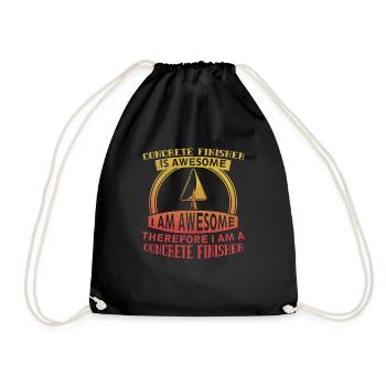 Concrete Finisher Is Awesome Funny Cement Mason - Drawstring Bag - black - Front