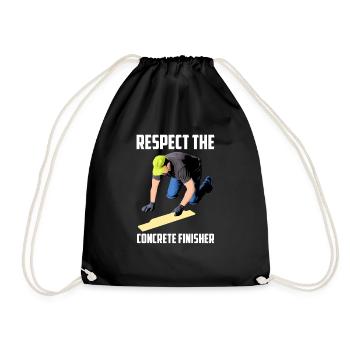 Respect The Concrete Finisher Construction Worker - Drawstring Bag - black - Front