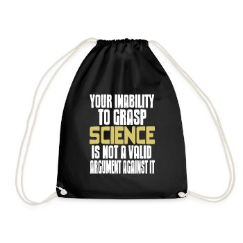 Your Inability To Grasp Science Funny Teacher - Drawstring Bag - black - Front