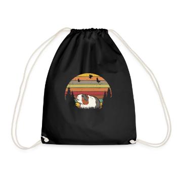 Meerschweinchen Retro Cochon d’Inde - Sac de sport léger - noir - Devant