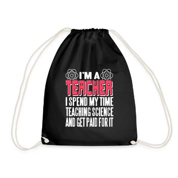 Je suis enseignant, je passe mon temps à enseigner les sciences - Sac de sport léger - noir - Devant