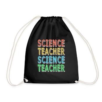 Retro Vintage SCIENCE TEACHER Designs - Turnbeutel - Schwarz - Vorne