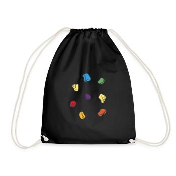 Wall climbing Bouldering rock face - Drawstring Bag - black - Front