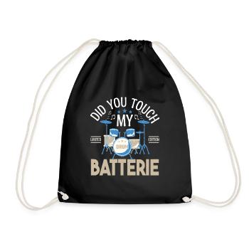 Did you touch my Drums, Drummer Gift Drums - Drawstring Bag - black - Front