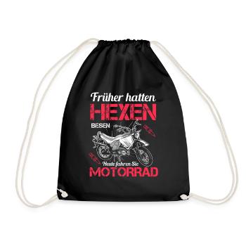 Früher Hatten Hexen Besen Heute Fahren Sie - Turnbeutel - Schwarz - Vorne