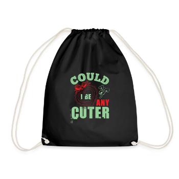 COULD I BE ANY CUTER DOG - Drawstring Bag - black - Front