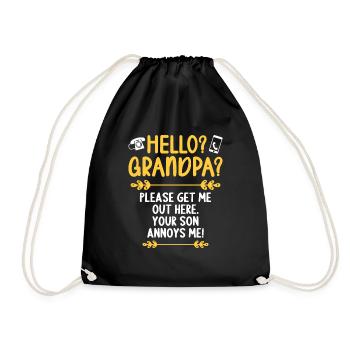 Hello Grandpa please get me out of here - Drawstring Bag - black - Front