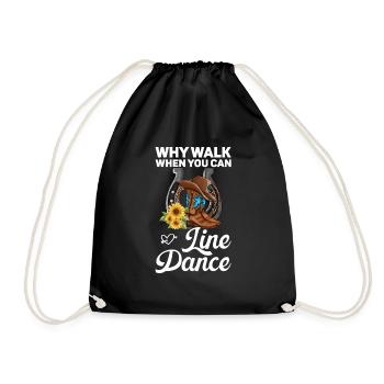 Line Dancing Cowboy Boots Western - Turnbeutel - Schwarz - Vorne