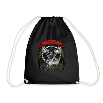 Génial depuis 1960, anniversaire du motard - Sac de sport léger - noir - Devant