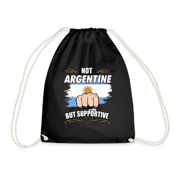 Not Argentine But Supportive Travel Tourist - Drawstring Bag - black - Front