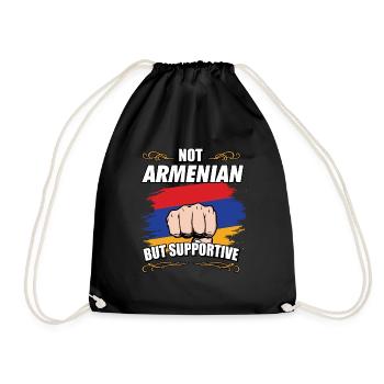 Not Armenian Hay But Supportive Travel Tourist - Turnbeutel - Schwarz - Vorne