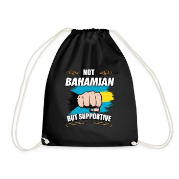 Not Bahamian But Supportive Travel Tourist - Drawstring Bag - black - Front