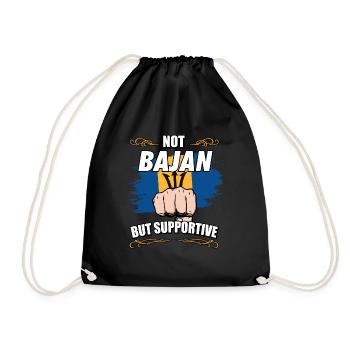 Not Bajan But Supportive Travel Tourist Bajan - Turnbeutel - Schwarz - Vorne