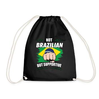 Not Brazilian But Supportive Travel Tourist - Turnbeutel - Schwarz - Vorne
