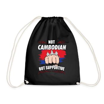 Not Cambodian But Supportive Travel Tourist - Drawstring Bag - black - Front