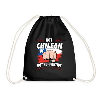 Not Chilean But Supportive Travel Tourist Chilean - Drawstring Bag - black - Front