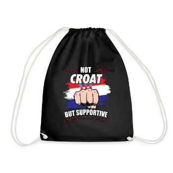 Not Croat But Supportive Travel Tourist Croat - Turnbeutel - Schwarz - Vorne