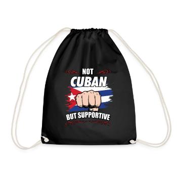 Not Cuban But Supportive Travel Tourist Cuban Cuba - Turnbeutel - Schwarz - Vorne