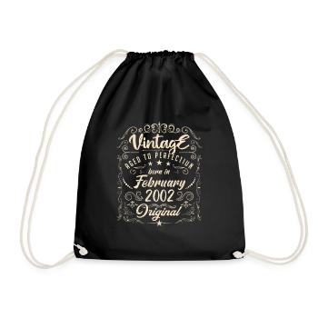 Vintage Né(e) en Février 2002 anniversaire février - Sac de sport léger - noir - Devant