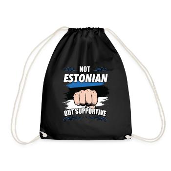 Pas estonien mais un touriste de voyage de soutien - Sac de sport léger - noir - Devant