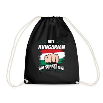 Not Hungarian But Supportive Travel Tourist - Turnbeutel - Schwarz - Vorne