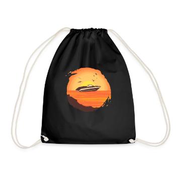 Bateau à moteur Sunset Vintage Retro - Sac de sport léger - noir - Devant