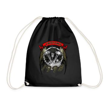 Awesome since 1998, biker's birthday - Drawstring Bag - black - Front