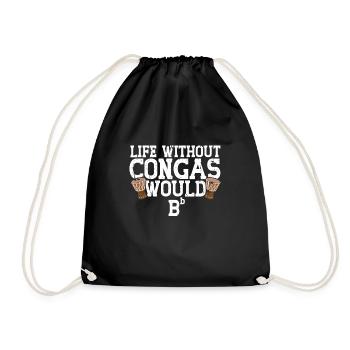 Conga Drum Musician Drumline - Drawstring Bag - black - Front