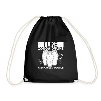 Conga Drum Musician Drumline - Drawstring Bag - black - Front