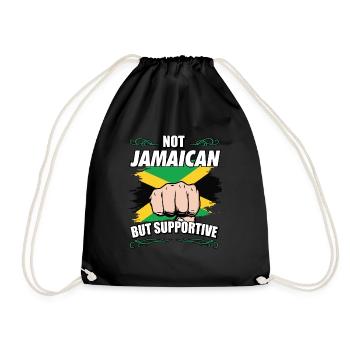 Not Jamaican But Supportive Travel Tourist Jamaica - Turnbeutel - Schwarz - Vorne
