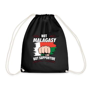 Not Malagasy But Supportive Travel Tourist - Drawstring Bag - black - Front