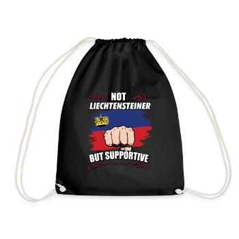 Not Liechtensteiner But Supportive Travel - Turnbeutel - Schwarz - Vorne