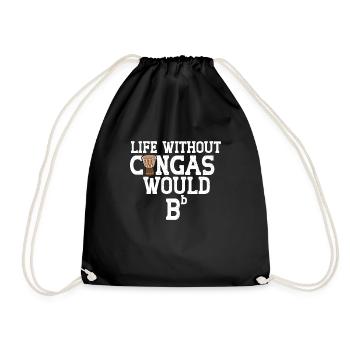 Conga Drum Musician Drumline - Drawstring Bag - black - Front