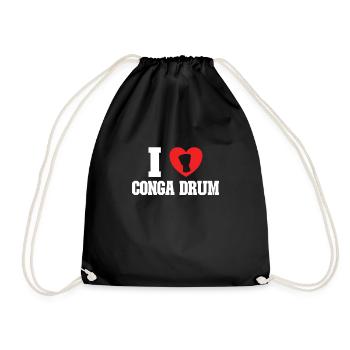 Conga Drum Musician Drumline - Drawstring Bag - black - Front