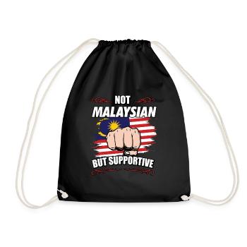 Not Malaysian But Supportive Travel Tourist - Drawstring Bag - black - Front