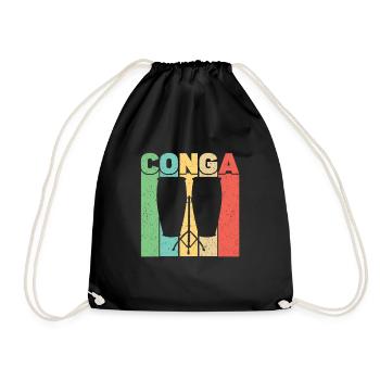 Conga Drum Musician Drumline - Turnbeutel - Schwarz - Vorne
