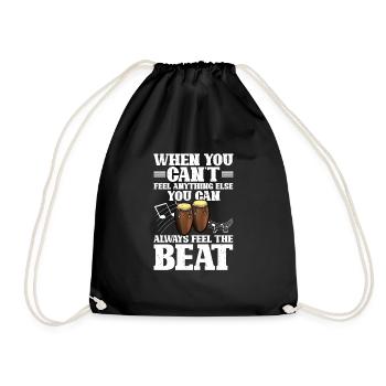 Conga Drum Musician Drumline - Drawstring Bag - black - Front