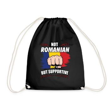 Not Romanian But Supportive Travel Tourist - Drawstring Bag - black - Front