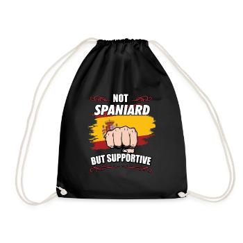 Not Spaniard But Supportive Travel Tourist - Drawstring Bag - black - Front