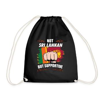Not Sri Lankan But Supportive Travel Tourist Sri - Drawstring Bag - black - Front