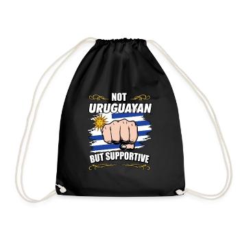 Not Uruguayan But Supportive Travel Tourist - Drawstring Bag - black - Front