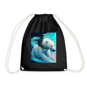 Balades pour enfants ours polaires - Sac de sport léger - noir - Devant