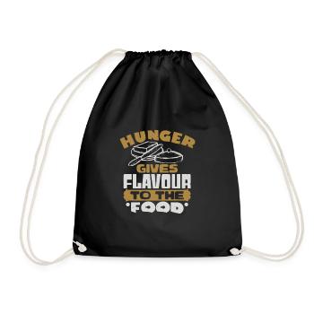 HUNGER GIVES FLAVOUR TO THE FOOD - Drawstring Bag - black - Front