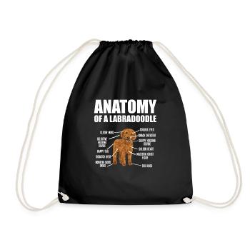 Labradoodle Dog - Drawstring Bag - black - Front