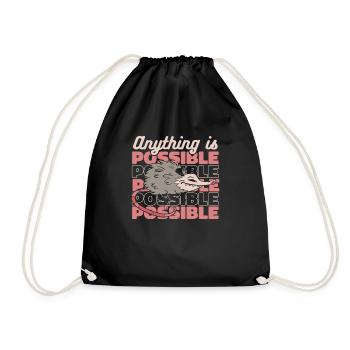 Opossum opossum animal - Sac de sport léger - noir - Devant