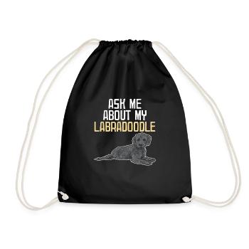 Labradoodle Hund - Turnbeutel - Schwarz - Vorne
