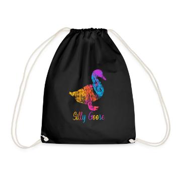 Silly Goose On The Loose Funny Goose Meme - Turnbeutel - Schwarz - Vorne