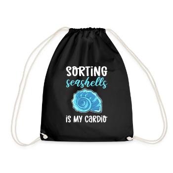 Sorting mussels is my cardio. Sea - Drawstring Bag - black - Front