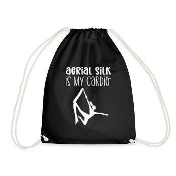Air silk is my cardio. Trapeze Dancer Aerialist - Drawstring Bag - black - Front
